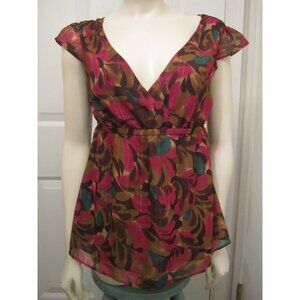 New York & Co. Pink Multi Metallic Sleeveless Top